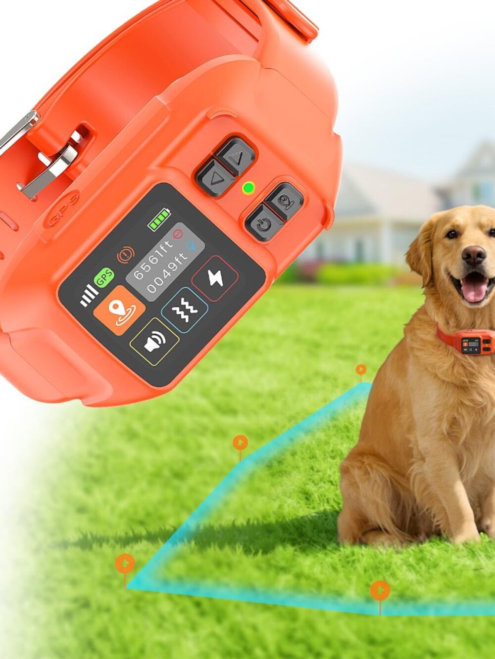 NEW GPS Wireless Dog Fence for Medium Large Custom Dual Mode Collar Outdoor Pet